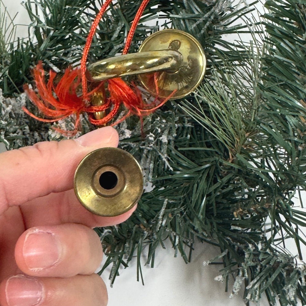 Vintage Brass Horn Christmas Ornaments Set of 2 French Horn Trumpet Musical - Picture 5 of 7